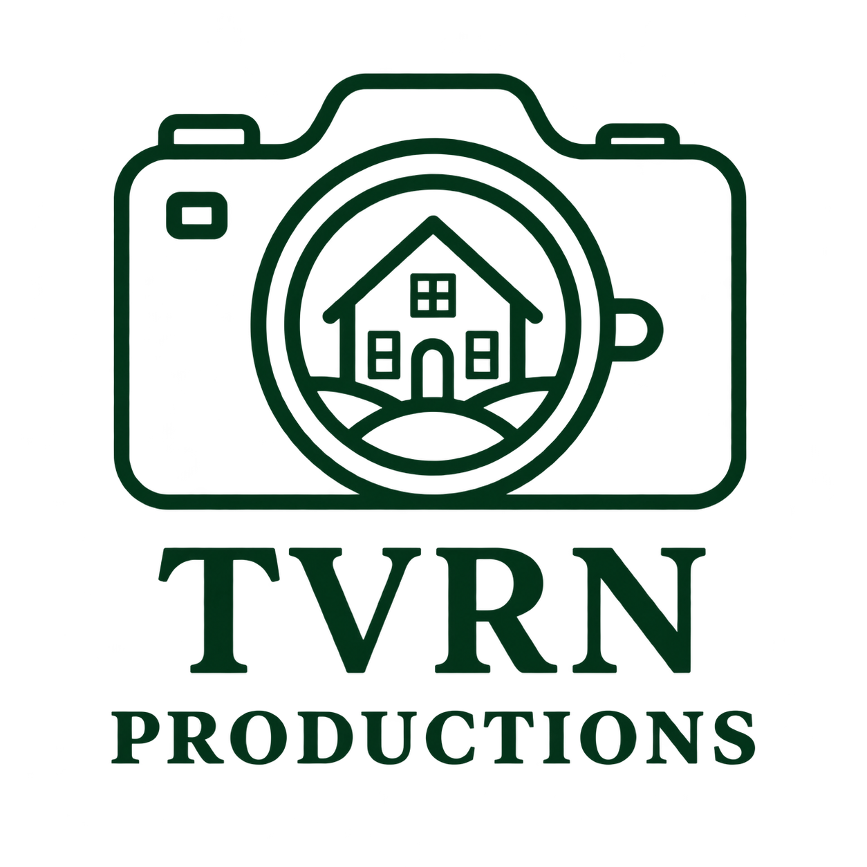 TVRN Productions camera and house logo